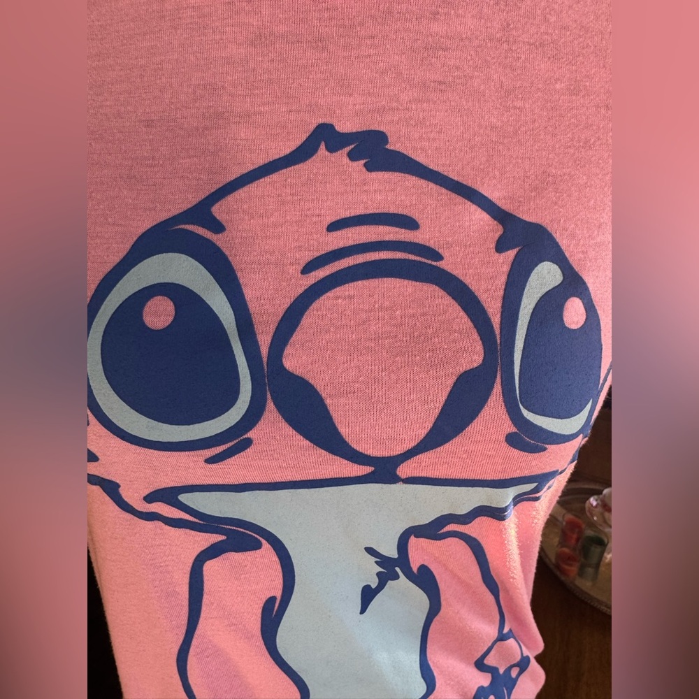Disney Stitch “Weird But Cute” Pink Graphic Tee Women’s M 7/9 - Picture 2 of 11